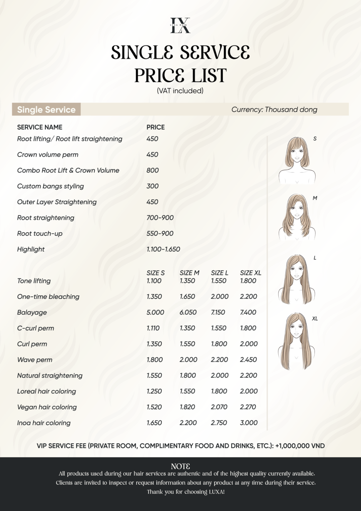 English Menu
